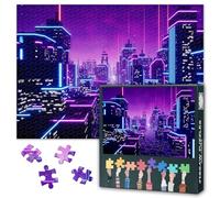 Cyberpunk Puzzles for Adults 1000 Pieces, Metaverse City Jigsaw Puzzles, Adult Puzzle for Adults, Educational Fun Games or Toys for Elders Friends 20X27 INCH