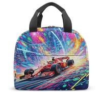 Cyberpunk Racing Car Insulated Lunch Bag, Futuristic Sci-Fi Thermal Box for Kids School Work, 23x13x21cm (03)
