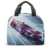 Cyberpunk Racing Car Insulated Lunch Bag, Futuristic Sci-Fi Thermal Box for Kids School Work, 23x13x21cm (09)