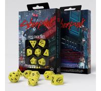 Cyberpunk Red RPG Dice Set Yellow Black 7-Polyhedral Q-Workshop New