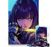 Cyberpunk Samurai Girl Hard Jigsaw Puzzle for Adults 1000 Pieces Recall Boost Accurate Cut Real Challenge Home Art (38x26cm)