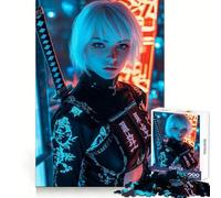 Cyberpunk Samurai Girl Jigsaw for Teenagers1000 Pieces Strong Logic Cozy Fun Joyful Challenge (50x75cm)