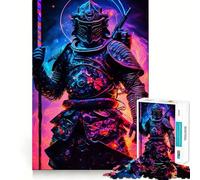 Cyberpunk Samurai Warrior in Neon Armor 1000 Piece Jigsaws for Teenagers Casual Game Creative Play Fun Activity Home Accent (38x26cm)