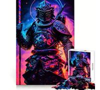 Cyberpunk Samurai Warrior in Neon Armor 1000 Piece Jigsaws for Teenagers Casual Game Creative Play Fun Activity Home Accent (38x26cm)