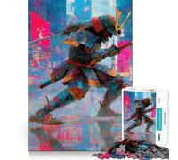 Cyberpunk Samurai Warrior with Dual Swords Puzzles for Adults 1000 Puzzles Brain Power Nice Thick Fun Challenge Premium Gift (38x52cm)