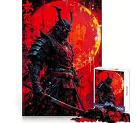 Cyberpunk Samurai with Red Moon 1000 Piece Jigsaw Puzzle for Adults Stress Relief Play Anxiety Relief Hard Challenge Wall Art (38x26cm)