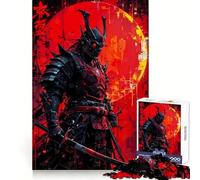 Cyberpunk Samurai with Red Moon 1000 Piece Jigsaw Puzzles Stress Relief Play HD Print Family Enjoyable Birthday Art Gift (38x52cm)