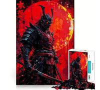 Cyberpunk Samurai with Red Moon 1000-piece Puzzle for Teenagers Recall Power Clear Color Family Activity Perfect Decor (50x75cm)
