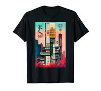 Cyberpunk Sci-fi Dystopia City Ukiyo-e Japanese Retro Style T-Shirt