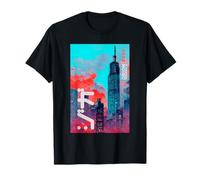 Cyberpunk Sci-fi Dystopia City Ukiyo-e Japanese Retro Style T-Shirt