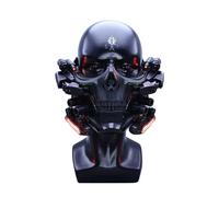 Cyberpunk Skull Half Face Mask - LED Light-Up Cosplay Mask with Laser Effect, Mechanical Arms & Headgear, Futuristic Party Costume Prop for Adults