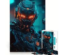 Cyberpunk Soldier Jigsaw Puzzle 1000 Piece for Teenagers Memory Build Vivid Color Playful Challenge Great Gift (38x52cm)