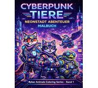 Cyberpunk Tiere - Neonstadt Abenteuer Malbuch (Cyber Animals Coloring Series)