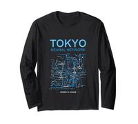 Cyberpunk Tokyo Railway Map Circuit Board - Order in Chaos Long Sleeve T-Shirt