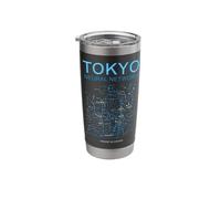 Cyberpunk Tokyo Railway Map Circuit Board - Order in Chaos Stainless Steel Insulated Tumbler