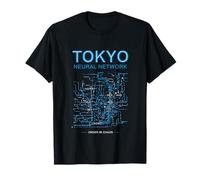 Cyberpunk Tokyo Railway Map Circuit Board - Order in Chaos T-Shirt