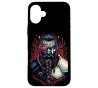 Cyberpunk Viking Warrior Sci-Fi Runes Norse Mythology Case for iPhone 16 Plus
