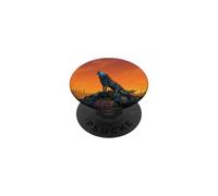Cyberpunk Wolf Howling Wasteland Apocalypse PopSockets Adhesive PopGrip