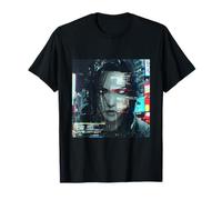 Cyberpunk Woman Digital Distortion Sci-Fi Art T-Shirt