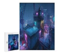 CyberpunkShipping Containers 500 Piece Jigsaw Puzzles All AgesJigsaws Evening Wind-Down Activity Challenging Home Decor Stress Relief 500 PCS