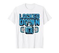 Cybersecurity Analyst Keyboard Padlock Graphic Retro Hacker T-Shirt