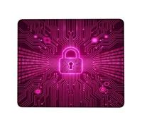 Cybersecurity Data Protection Theme Padlock Futuristic Small Mouse Pad