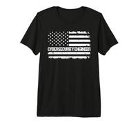 Cybersecurity Engineer Flag USA Premium T-Shirt