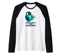 Cybersecurity is My Superpower IT Tech Hacker Raglan Baseball Tee