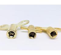 CyberSunrise® Solid Brass Radiator Bleed Keys - 3-Pack Universal Square Socket Keys for Radiator Air Venting - Heavy-Duty Valve Bleeding Tool for Homeowners & Plumbers