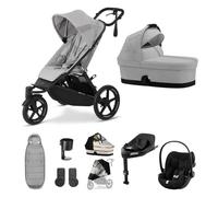 Cybex AVI Spin 3 Wheeler Pushchair with Cloud G i-Size Car Seat and Base 10 Piece Bundle - Fog Grey