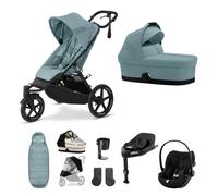 Cybex AVI Spin 3 Wheeler Pushchair with Cloud G i-Size Car Seat and Base 10 Piece Bundle - Stormy Blue