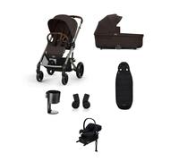 Cybex Balios S Lux Pushchair Bundle With Cybex Aton B2 i-Size Baby Car Seat & Base (7 Pieces) - Chocolate Brown Chocolate