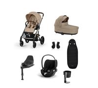 Cybex Balios S Lux Pushchair Bundle With Cybex Cloud T i-Size + Baby Car Seat & Base (7 Pieces) - Almond Beige Almond Beige