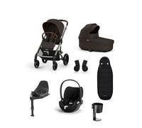 Cybex Balios S Lux Pushchair Bundle With Cybex Cloud T i-Size + Baby Car Seat & Base (7 Pieces) - Chocolate Brown Chocolate