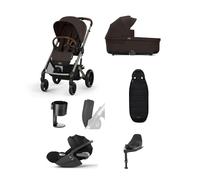 Cybex Balios S Lux Pushchair Bundle With Cybex Cloud T i-Size Rotating Baby Car Seat & Base (7 Pieces) - Chocolate Brown Chocolate