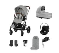Cybex Balios S Lux Pushchair with Cloud G i-Size Car Seat and Base 10 Piece Bundle - Stone Grey