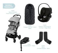 Cybex Beezy Compact Pushchair with Cloud G Car Seat & Base & Snøgga Footmuff Travel System Bundle - Fog Grey