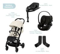 Cybex Beezy Compact Pushchair with Cloud G Car Seat & Base Travel System Bundle - Canvas White