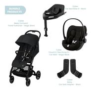 Cybex Beezy Compact Pushchair with Cloud G Car Seat & Base Travel System Bundle - Magic Black