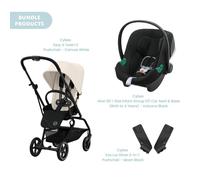 Cybex Eezy S Twist+2 Pushchair with Aton B2 Car Seat Travel System Bundle - Canvas White
