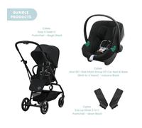 Cybex Eezy S Twist+2 Pushchair with Aton B2 Car Seat Travel System Bundle - Magic Black
