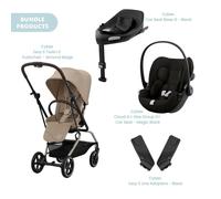 Cybex Eezy S Twist+2 Pushchair with Cloud G Car Seat & Base Travel System Bundle - Almond Beige