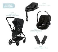 Cybex Eezy S Twist+2 Pushchair with Cloud G Car Seat & Base Travel System Bundle - Black