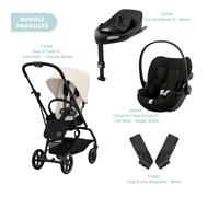 Cybex Eezy S Twist+2 Pushchair with Cloud G Car Seat & Base Travel System Bundle - Canvas White
