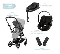 Cybex Eezy S Twist+2 Pushchair with Cloud G Car Seat & Base Travel System Bundle - Fog Grey
