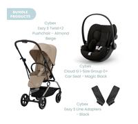Cybex Eezy S Twist+2 Pushchair with Cloud G Car Seat Travel System Bundle - Almond Beige