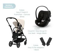 Cybex Eezy S Twist+2 Pushchair with Cloud G Car Seat Travel System Bundle - Canvas White