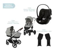 Cybex Eos Lux Silver Pushchair with Cloud G Car Seat Travel System Bundle - Stone Grey