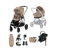 Cybex Gazelle S Pushchair Bundle with Cybex Aton B2 i-Size Car Seat & Base (7 Pieces) - Almond Beige Almond Beige