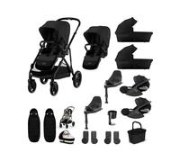 Cybex Gazelle S Twin Pushchair Bundle with Cybex Cloud T i-Size Rotating Baby Car Seat & Base (16 Pieces) - Moon Black Moon Black